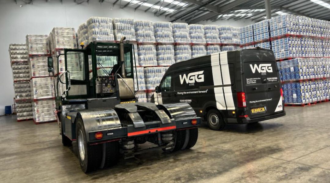 Tug and van in a storage facility 