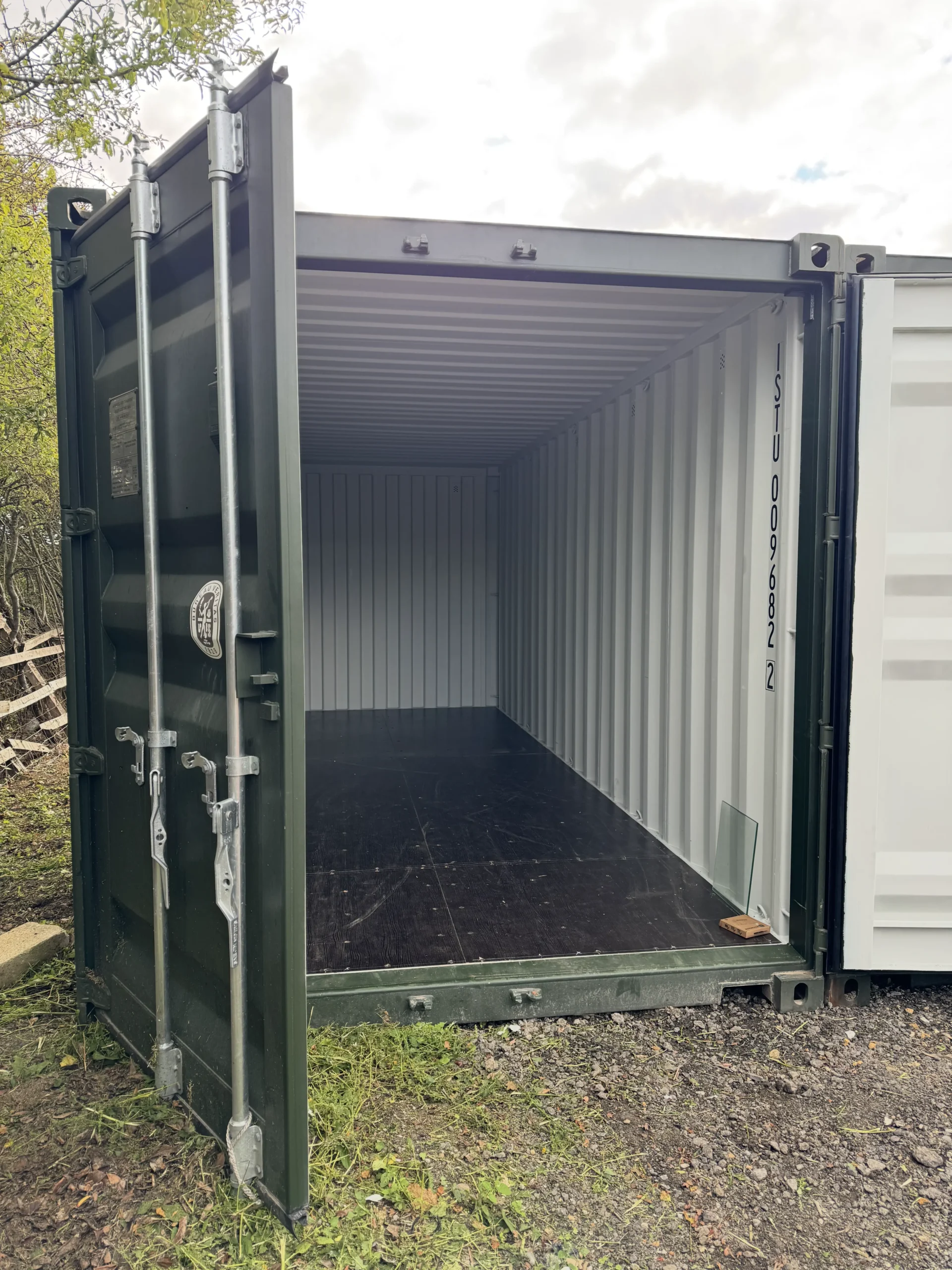 Open self storage container at William Gilder site in Cheltenham