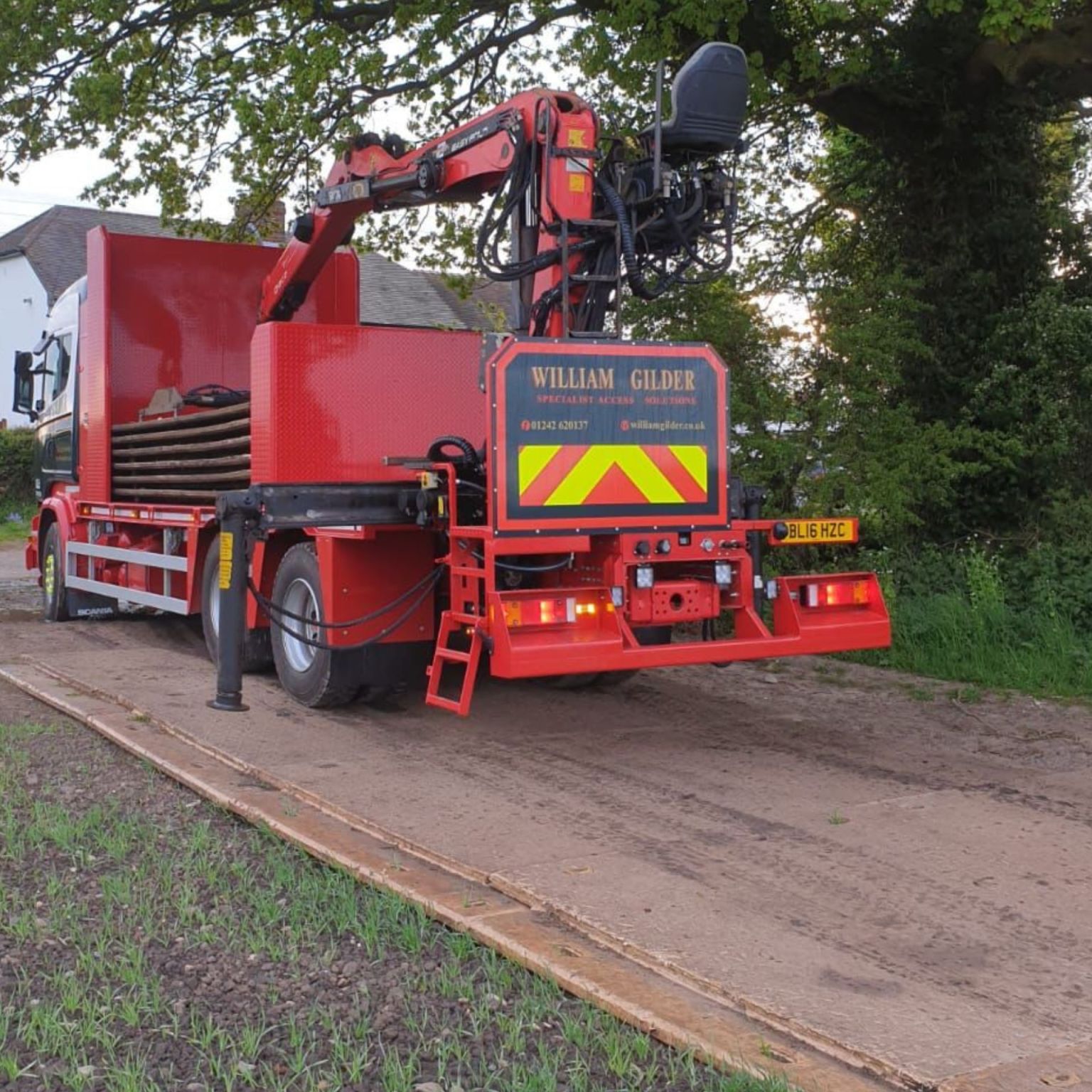 A temporary trackway laid after rainfall