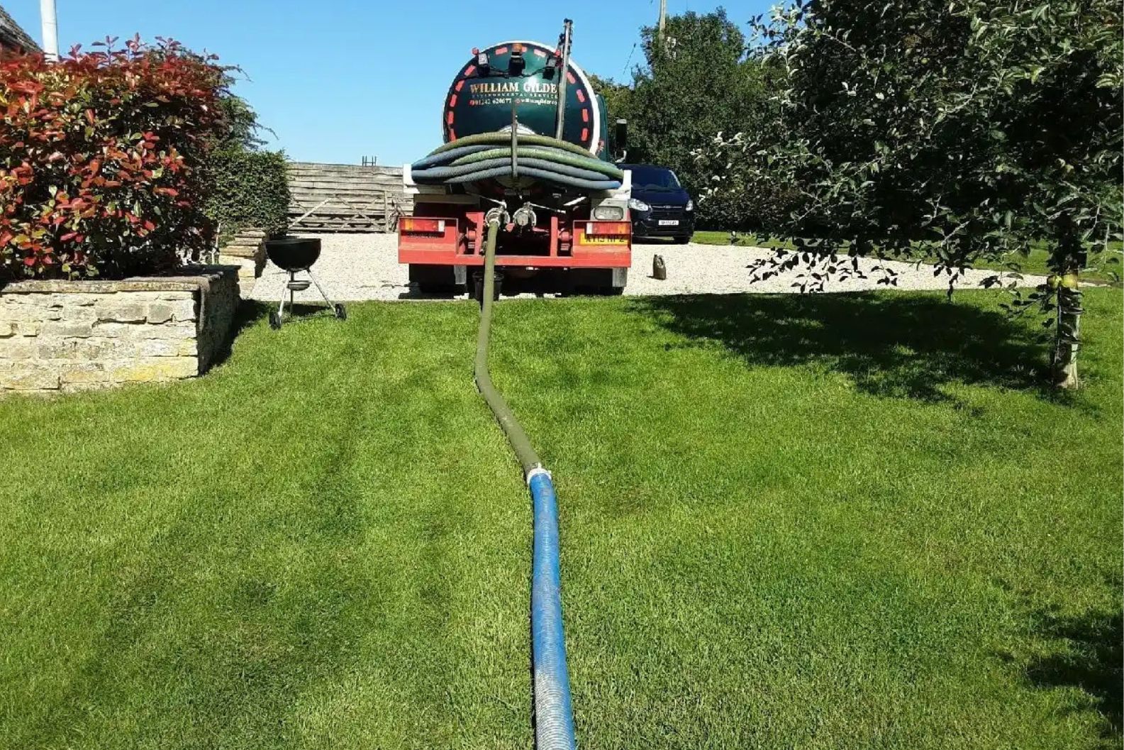 A vehicle for collecting waste from domestic septic tanks