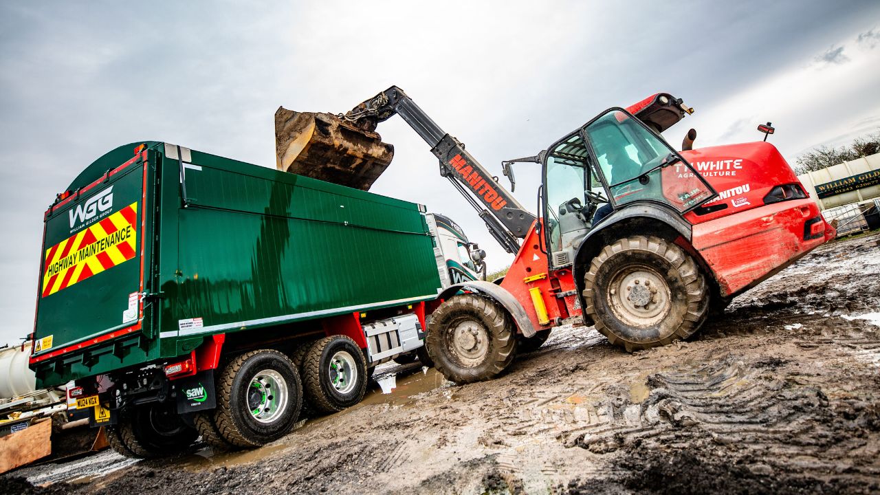 A lorry being loaded