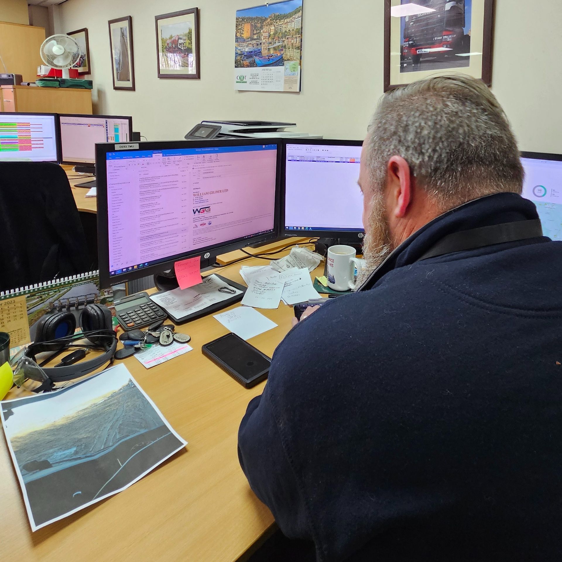 A man at a desk